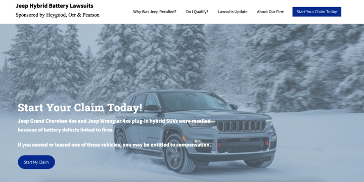 The Abbery Launches Jeep Hybrid Battery Lawsuits Website for Heygood, Orr & Pearson